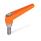 GN 101.1 Zinc Die-Cast Adjustable Levers, Threaded Stud Type, with Stainless Steel Components Color: OS - Orange, RAL 2004, textured finish