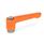 GN 302.1 Straight Zinc Die-Cast Adjustable Levers, Tapped or Plain Bore Type, with Stainless Steel Components Color: OS - Orange, RAL 2004, textured finish