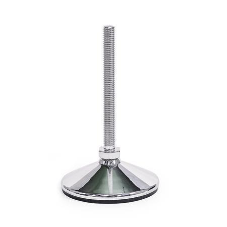 GN 18 Stainless Steel AISI 316L Leveling Feet, FDA Compliant Version (Stud): S - Without nut, external hex at the bottom