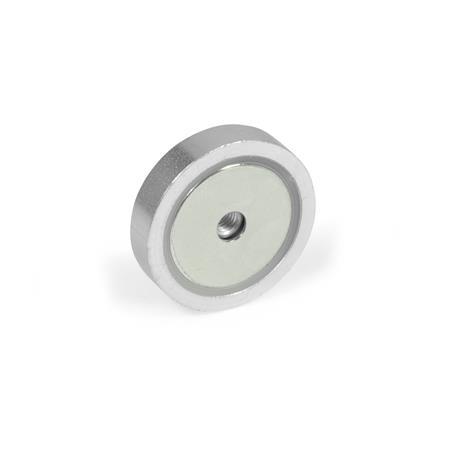 GN 50.5 Imanes de retención, de acero, forma de disco, con agujero roscado 