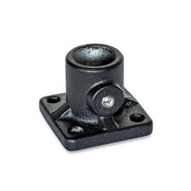 GN 162.8 Aluminum Base Plate Connector Clamps, with Set Screw Finish: SW - Black, RAL 9005, textured finish