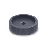 Technopolymer Plastic, Knurled Control Knobs, Blank, Threaded and Through Bore Type