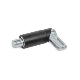 GN 722.1 Steel Cam Action Spring Latches, Lock-Out, Weldable Type: R - Round, latch with rivet, fixed
