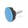 EN 636.4 Technopolymer Plastic Seven-Lobed Knobs, with Steel Threaded Stud, Ergostyle® Color: DBL - Blue, RAL 5024, matte finish