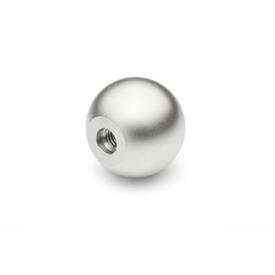 DIN 319 Stainless Steel Ball Knobs, with Tapped Hole or Blind Bore Material: NI - Stainless steel<br />Type: C - With thread