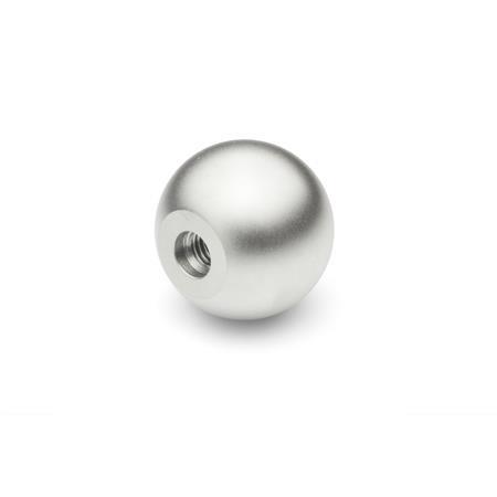 Style K Kipp 06247-325062 Stainless Steel Ball Knob with Reamed Hole Polished Finish Metric 25 mm Diameter 