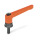 GN 300.4 Zinc Die-Cast Adjustable Levers, Threaded Stud Type, with Steel Components, with Increased Clamping Force Color / Finish: OS - Orange, RAL 2004, textured finish