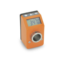 EN 9054 Plastic Digital Position Indicators, Electronic, 5 Digits LCD Display Color: OR - Orange, RAL 2004, shiny finish