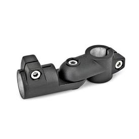 GN 284 Aluminum Swivel Clamp Connector Joints Type: S - Stepless adjustment<br />Finish: SW - Black, RAL 9005, textured finish