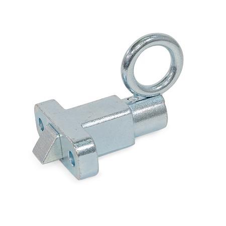 Doigts d'indexage GN 724.5: Acier / inox, avec goupille chanfreinée, avec bride de montage