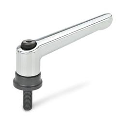 GN 300.4 Zinc Die-Cast Adjustable Levers, with Increased Clamping Force, Threaded Stud Type, with Steel Components Color / Finish: CR - Chrome plated