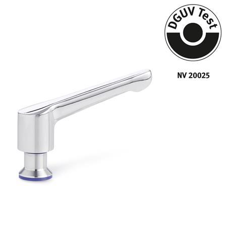Manettes indexables GN 305: Inox, agréés DGUV, avec insert taraudé, conception hygiénique