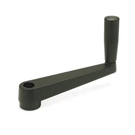 GN 471.1 Zinc Die-Cast Crank Handles, with Revolving Handle, with Through Round or Square Bore Bore code: B - Bore