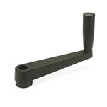 Zinc Die-Cast Crank Handles, with Revolving Handle, with Through Round or Square Bore