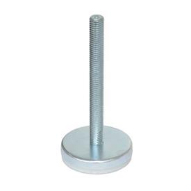  IIG Inch Size, Steel &quot;Glide-Rite&quot;™ Industrial Glides, Fixed Threaded Stud Type, with Plastic Pad 
