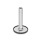 GN 41 Pieds de machine en pouces en inox, à goujon fileté ou taraudé en pouces Type (base): D1 - Caoutchouc clipsé, noir
Version (Goujon/Douille): U - Sans écrou hexagonal interne en haut, réglage par clé plate en bas