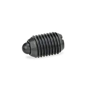 GN 615.1 Steel / Stainless Steel Spring Plungers, with Nose Pin, with Slot Type: B - Steel, standard spring load