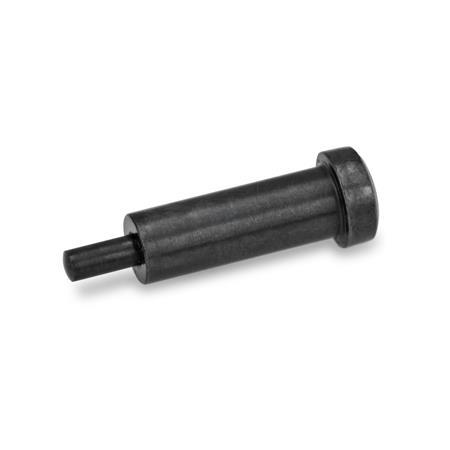 GN 614.6 Steel / Stainless Steel Spring Plungers, Unthreaded, with Collar Type: K - Steel, standard spring load