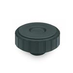 Technopolymer Plastic Knurled Knobs, with Brass Tapped or Plain Blind Bore Insert, Softline