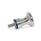 GN 75.6 Stainless Steel Mushroom Shaped Knobs, with Tapped Hole or Threaded Stud, Hygienic Design Type: E - With threaded stud
Finish: PL - Polished finish (Ra < 0.8 µm)
Sealing ring material: H - H-NBR