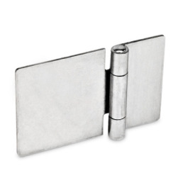 GN 136 Stainless Steel Sheet Metal Hinges, Horizontally Extended Material: NI - Stainless steel<br />Type: A - Without bores<br />Bildvarianten: l1 (e) - on one side elongated