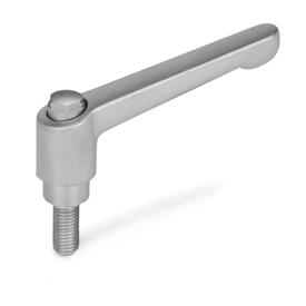 GN 911.3 Stainless Steel Adjustable Levers, with Threaded Stud, for Connector Clamps / Linear Actuator Connectors 