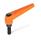 GN 101 Zinc Die-Cast Adjustable Levers, Threaded Stud Type, with Steel Components Color: OS - Orange, RAL 2004, textured finish