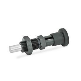 GN 817.8 Steel Indexing Plungers, Lock-Out and Non Lock-Out, with Removable Pin Type: CK - Lock-out, with lock nut