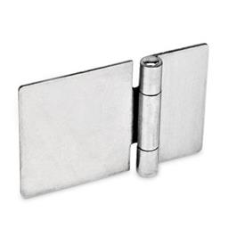 GN 136 Stainless Steel Sheet Metal Hinges, Horizontally Extended Material: NI - Stainless steel<br />Type: A - Without bores