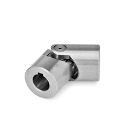 DIN 808 Steel Universal Joints with Friction Bearing, Single or Double Jointed Bore code: K - With keyway<br />Type: EG - Single jointed, friction bearing