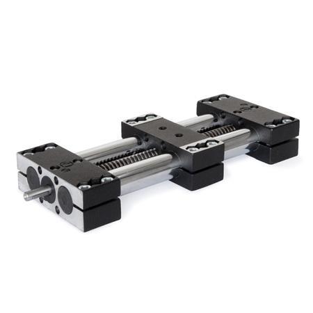 GN 491 Steel Double Tube Linear Actuators, with Right or Left Hand Thread, Single Slider 