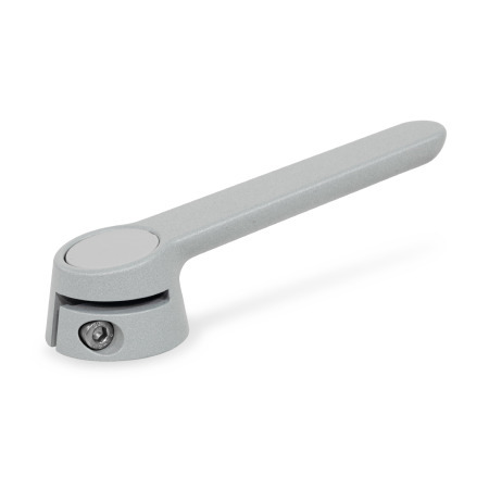 GN 210 Zinc Die-Cast Control Levers Bore code: BK - Without keyway, with clamping
Finish: SR - Silver, RAL 9006, textured finish