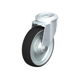  LER-PATH Steel Swivel Polyurethane Treaded Casters, with bolt hole fitting Type: K - Ball bearing