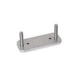 Stainless Steel Mounting Plates with Threaded Studs, for Multiple-Joint Hinges (Aluminum)