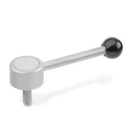 GN 125.5 Stainless Steel Flat Adjustable Tension Levers, Threaded Stud Type Type: D - Straight lever