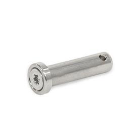 GN 2342 Stainless Steel Assembly Pins Type: B - With plain washer<br />Identification no.: 2 - With cross hole for GN 1024 spring cotter pin