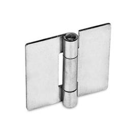 GN 136 Stainless Steel Sheet Metal Hinges, Square or Vertically Extended Material: NI - Stainless steel<br />Type: A - Without bores