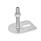 GN 43 Metric Thread, Stainless Steel Leveling Feet, Tapped Socket or Threaded Stud Type, with Slotted Mounting Hole, Rectangular Shape Type (Base): E0 - Without rubber pad, with 1 slotted hole
Version (Stud / Socket): UK - With nut, internal hex at the top, wrench flat at the bottom