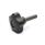 EN 5337.7 Technopolymer Plastic Five-Lobed Knobs, with Stainless Steel Threaded Stud Color of the cover cap: DSW - Black, RAL 9005, matte finish