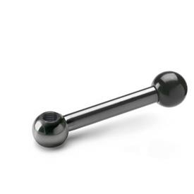 DIN 6337 Steel Ball Levers, Tapped or Plain Bore Type Type: M - Straight lever with tapped bore