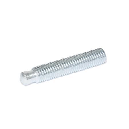 DIN 6332 Zinc Plated Steel Grub Screws, with Unhardened Tip 