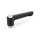 GN 304.1 Zinc Die-Cast Straight Adjustable Levers, with Push Button, Tapped or Plain Bore Type, with Stainless Steel Components Lever color: SW - Black, RAL 9005, textured finish
Push button color: G - Gray, RAL 7035