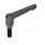 GN 306 Zinc Die-Cast Adjustable Levers, with Steel Special-Tipped Threaded Studs Type: KU - Plastic tip
Color: B - Black, RAL 9005, textured finish