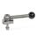 GN 918.5 Stainless Steel Eccentrical Cam Units, Radial Clamping, Screw from the Back Type: GVB - With ball lever, straight (serrations)
Clamping direction: L - By counter-clockwise rotation