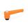 WN 304 Nylon Plastic Straight Adjustable Levers with Push Button, Tapped or Plain Bore Type, with Steel Components Lever color: OS - Orange, RAL 2004, textured finish
Push button color: G - Gray, RAL 7035