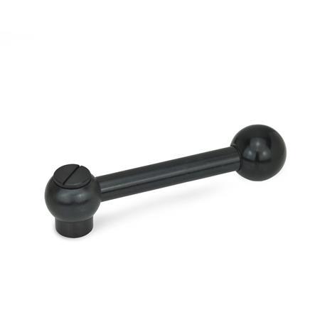 GN 6337.3 Steel Adjustable Ball Levers, Tapped Type, Push to Disengage Type: M - Straight lever