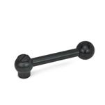 Steel Adjustable Ball Levers, Tapped Type, Push to Disengage