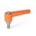 WN 302.1 Plastic Straight Adjustable Levers, Threaded Stud Type, with Stainless Steel Components Color: OS - Orange, RAL 2004, textured finish