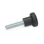 Technopolymer Plastic Knurled Knobs, with Steel Threaded Stud, Ergostyle®