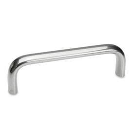 GN 565.5 Stainless Steel Cabinet U- Handles, with Tapped or Counterbored Through Holes Type: A - Mounting from the back (tapped blind hole)<br />Finish: GP - Slip polished, shiny metallic finish